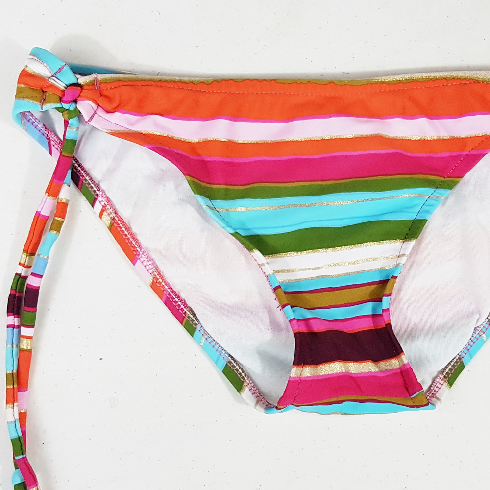 Island Soul Striped Bikini Bottom Size Small